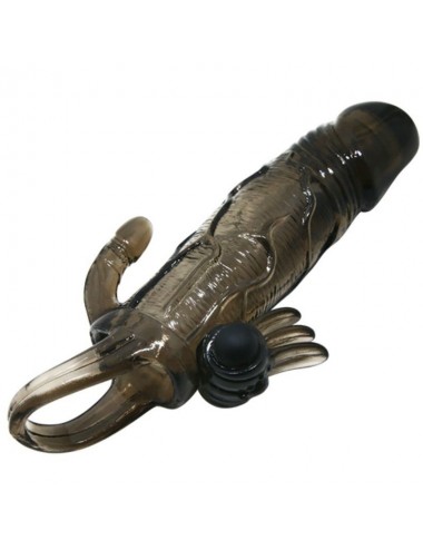 BAILE - BRAVE MAN PENISHÜLLE MIT KLITORIS UND ANALSTIMULATION DOPPELTE KUGEL SCHWARZ 16.5 CM