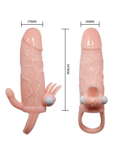 BAILE - BRAVE MAN PENISHÜLLE MIT KLITORIS UND ANALSTIMULATION FLEISCH 16.5 CM