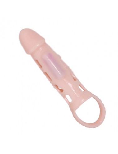 BAILE FUNDA EXTENSORA PENE CON VIBRACION Y STRAP 13.5 CM