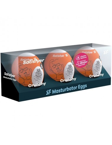 SATISFYER 3 MASTURBATOR-EIER - KNUSPRIG