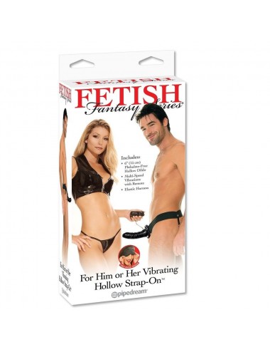 FETISH FANTASY VIBRATING HOLLOW STRAP-ON FÜR SIE ODER IHN SCHWARZ