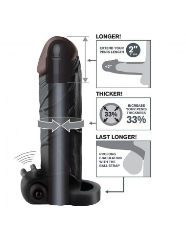 EXTENSION PARA EL PENE CON VIBRADOR REAL FEEL 2 NEGRO