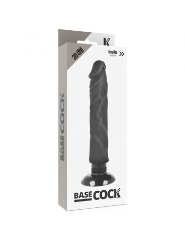 BASECOCK REALISTIC VIBRATOR 2-1 SCHWARZ 20CM