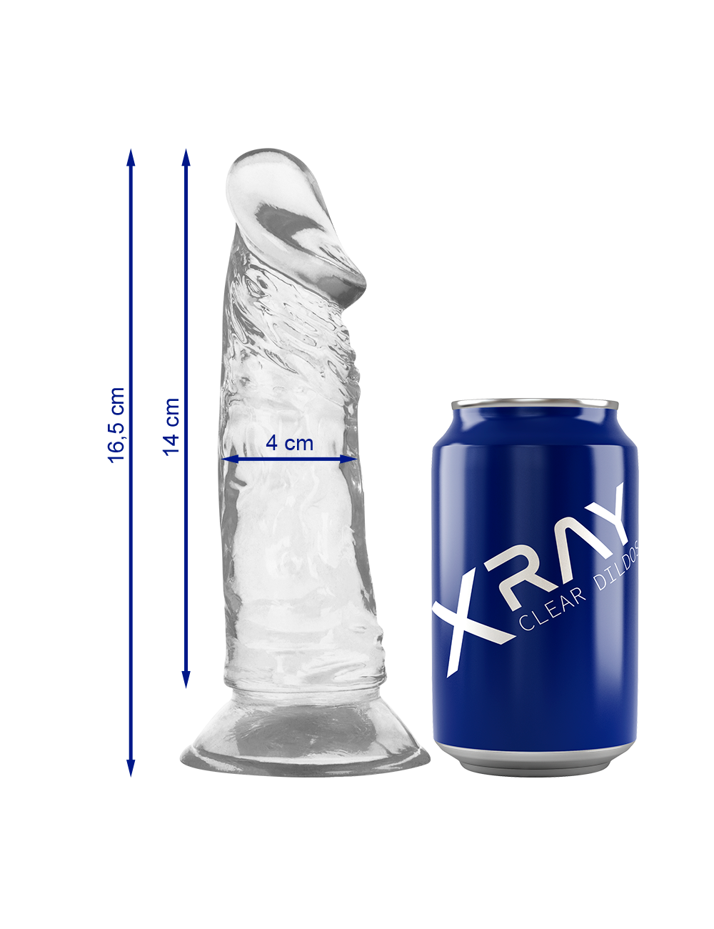 XRAY CLEAR DILDO TRANSPARENTE 16.5CM X 4CM XRAY CLEAR DILDO TRANSPARENTE 16.5CM X 4CM