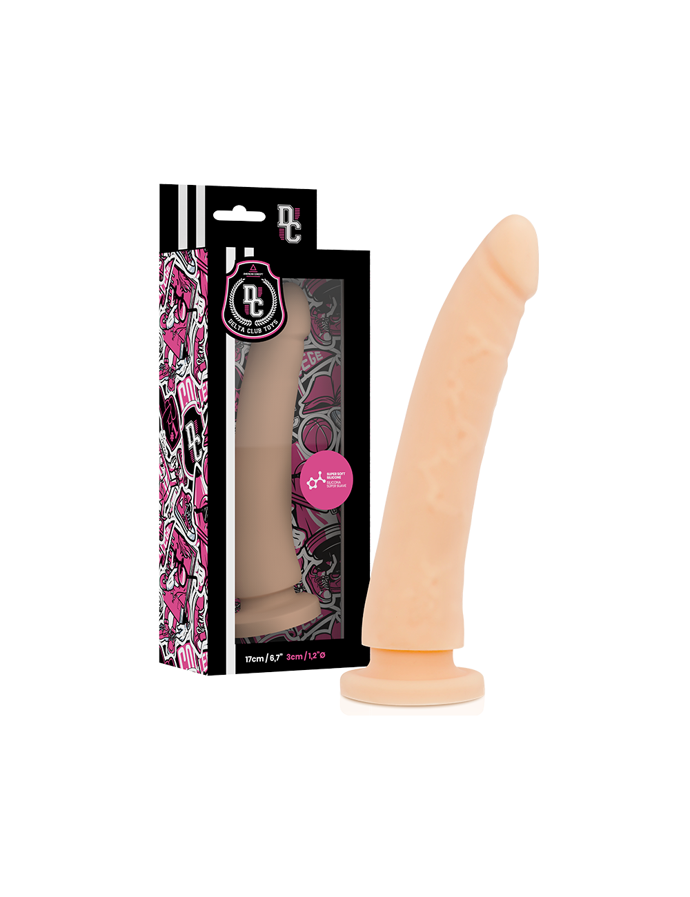 DELTA CLUB TOYS DILDO NATURAL SILICONA MEDICA 17 X 3 CM