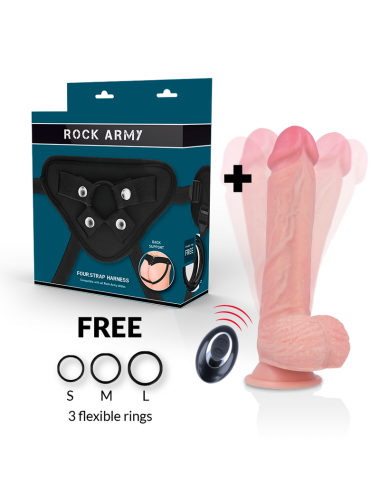 ROCKARMY HARNESS + FLÜSSIGSILIKON VIBRATOR PREMIUM APACHE FERNBEDIENUNG 22CM