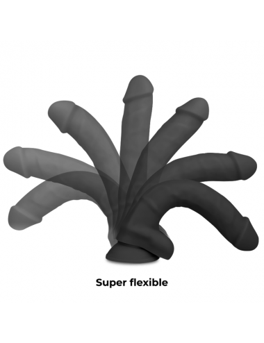 COCK MILLER - HARNESS + SILIKON DICHTE ARTIKULIERBARES COCKSIL SCHWARZ 18 CM