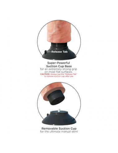 KING COCK - VIBRIERENDER DILDO MIT HODEN 20.3 CM NATUR