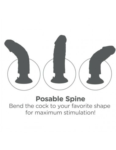 KING COCK - VIBRATORDILDO MIT HODEN 23 CM NATUR