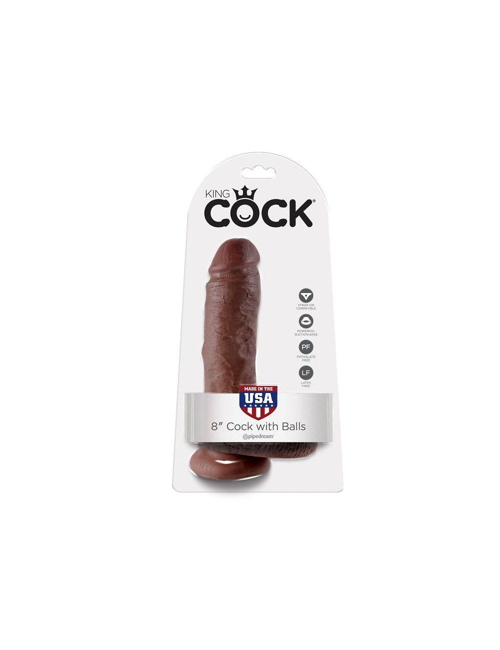 KING COCK 8" PENE REALISTICO MARRON 20.3CM