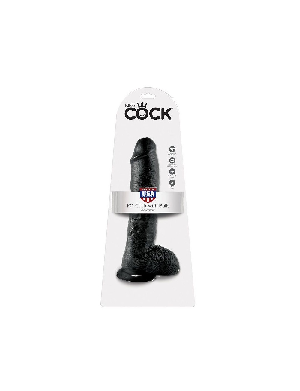KING COCK 10" PENE REALISTICO NEGRO 26.5 CM