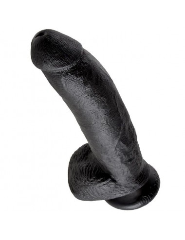 KING COCK - 9 DILDO SCHWARZ MIT EIER 22.9 CM