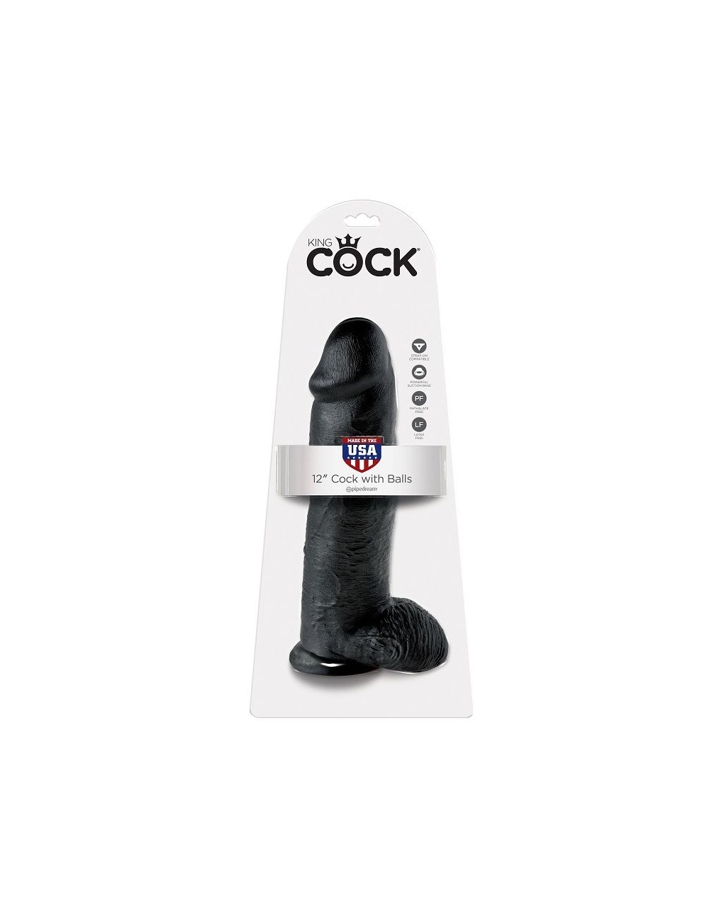 KING COCK 12" PENE REALISTICO NEGRO 30.48 CM