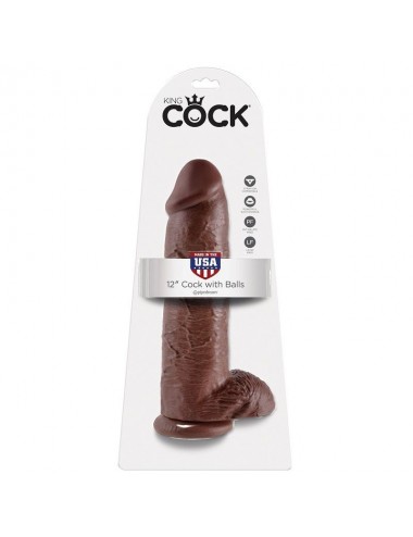 KING COCK 12" PENE REALISTICO MARRON 30.48 CM