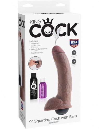 KING COCK PENE REALISTICO EYACULADOR MARRON 22.86CM