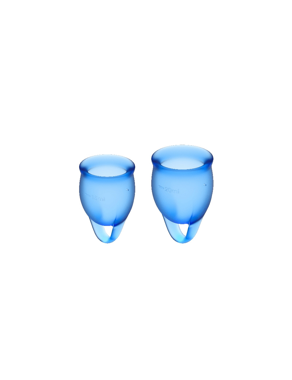ZUFRIEDEN FÜHLEN SICH VERTRAUEN MENSTRUAL CUP DARK BLUE 15 + 20ML