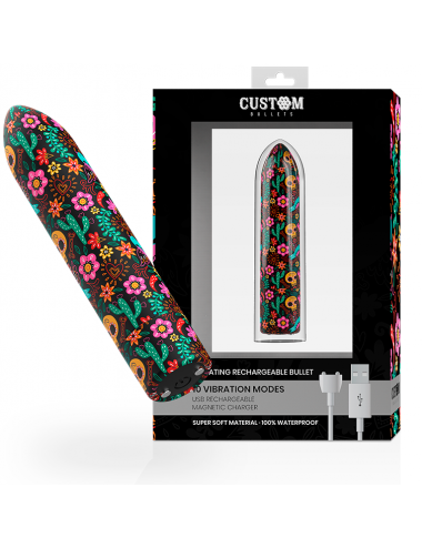 CUSTOM BULLETS FLORAL RECHARGEABLE BULLET 10 INTENSITIES