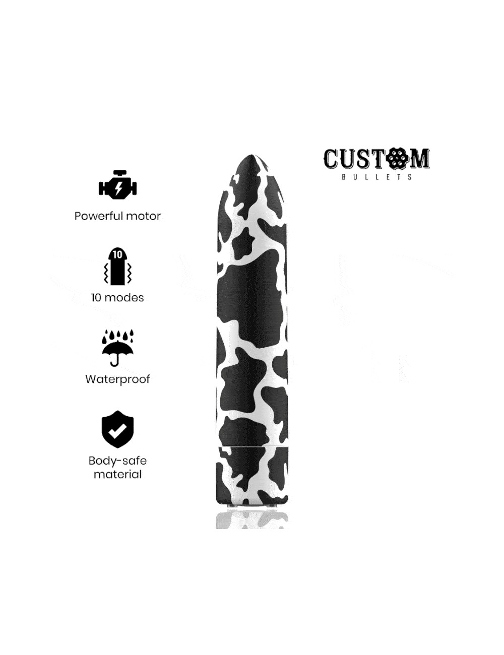 BENUTZERDEFINIERTE BULLETS AUFLADBARE BULLET COW 10 INTENSITÄTEN