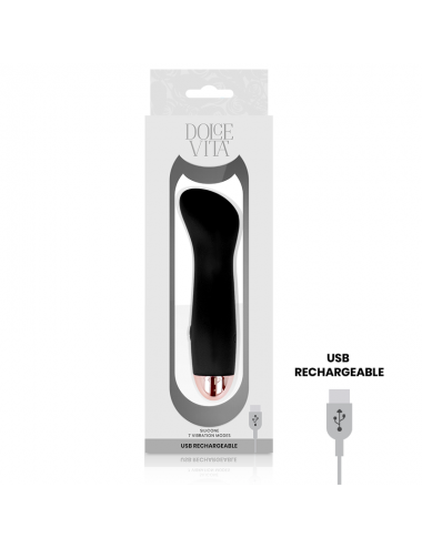 DOLCE VITA AUFLADBARER VIBRATOR EINE SCHWARZE 7-GESCHWINDIGKEIT