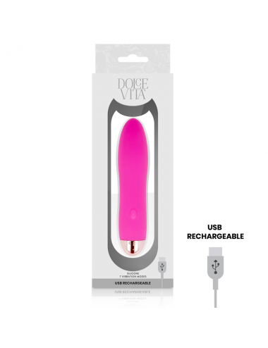 DOLCE VITA AUFLADBARER VIBRATOR VIER ROSA 7 GESCHWINDIGKEITEN