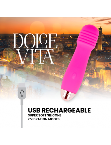 DOLCE VITA - AUFLADBARER VIBRATOR DREI ROSA 7 GESCHWINDIGKEITEN