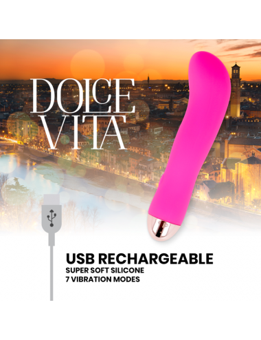 DOLCE VITA - AUFLADBARER VIBRATOR ZWEI ROSA 7 GESCHWINDIGKEITEN