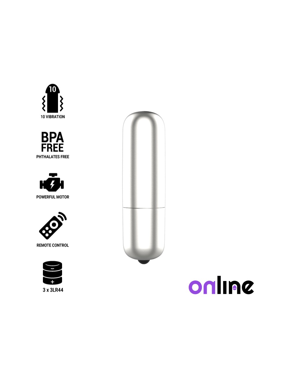 ONLINE MINI BULLET VIBE - SILBER ONLINE MINI BULLET VIBE - SILBER