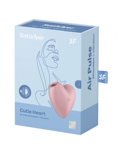 SATISFYER - CUTIE HEART AIR PULSE STIMULATOR & VIBRATOR ROSA