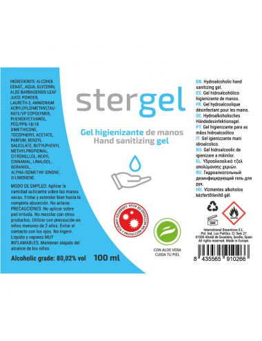 STERGEL HIDROALCOHOLICO DESINFEKTIONSMITTEL COVID-19 100ML