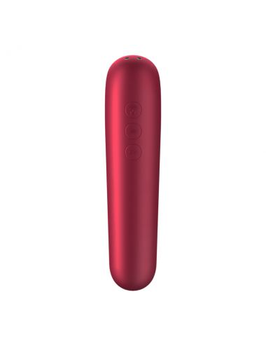 SATISFYER - DUAL LOVE VIBRATOR UND SAUGER MIT PULSIERTER LUFT ROT