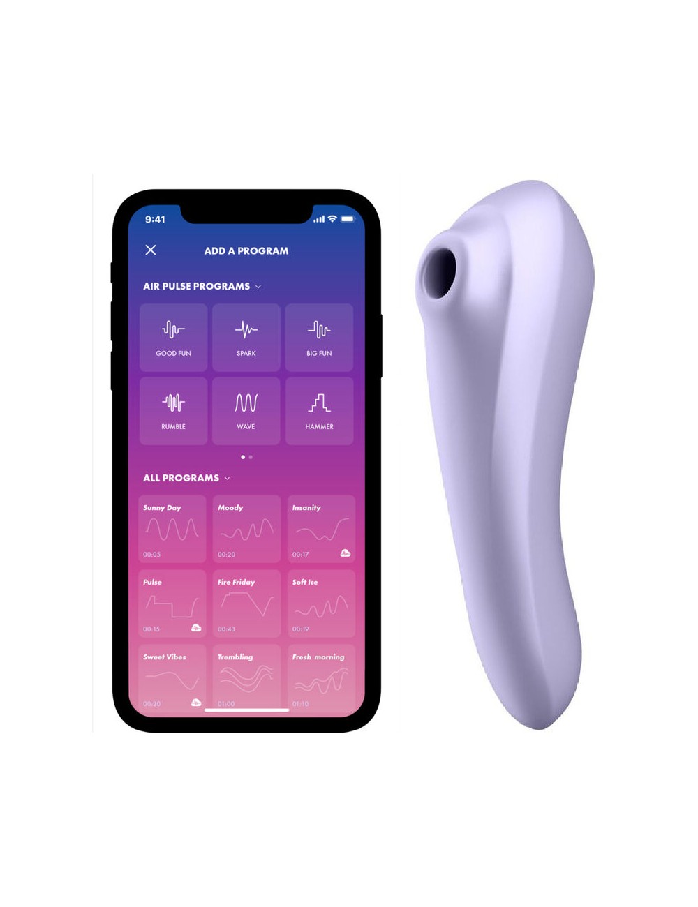 SATISFYER DUAL PLEASURE AIR PULSE MALVA