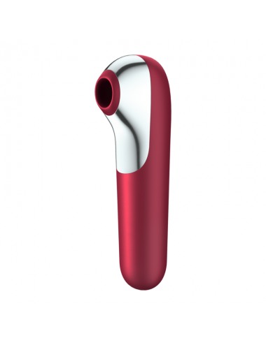 SATISFYER - DUAL LOVE VIBRATOR UND SAUGER MIT PULSIERTER LUFT ROT