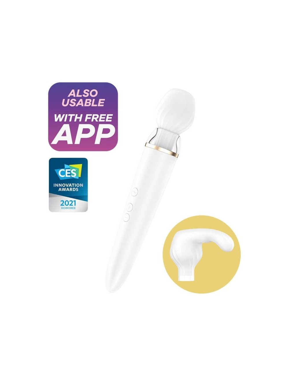 SATISFYER DOUBLE WAND-ER APP - WHITE