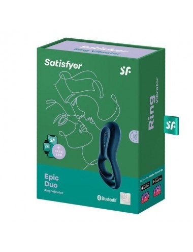 SATISFYER EPIC DUO RING VIBRATOR APP - BLUE