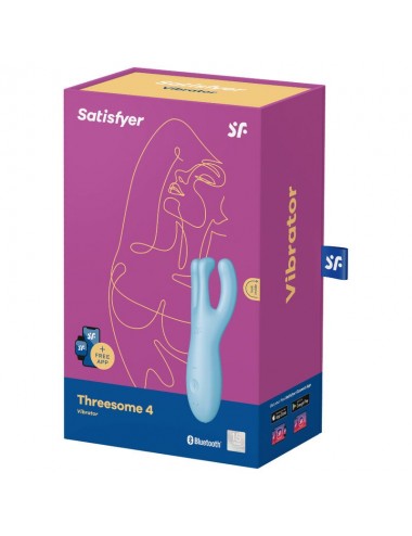 SATISFYER - THREESOME 4 VIBRATORAPP BLAU