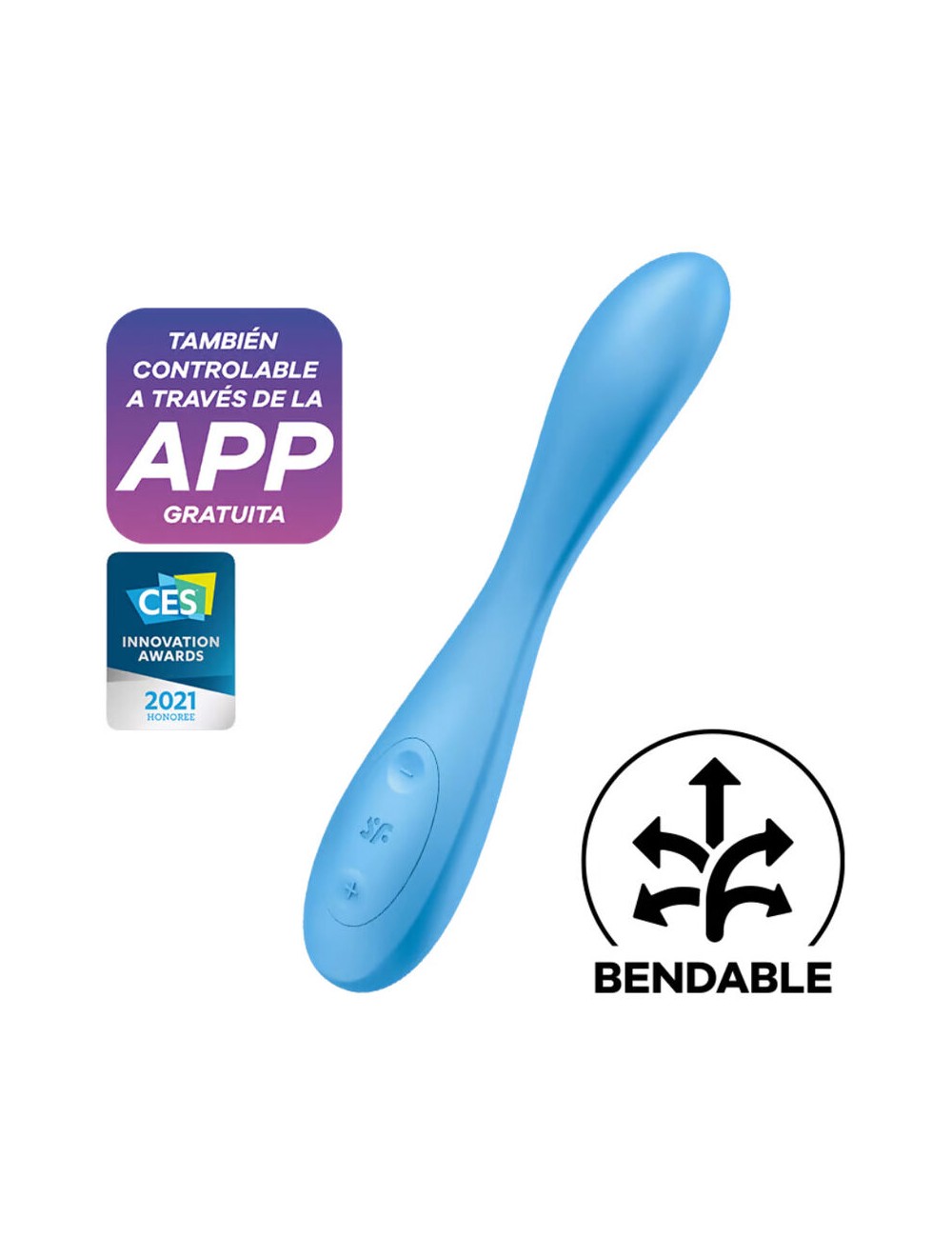 SATISFYER G-SPOT FLEX 4+ MULTI VIBRATOR APP - BLUE