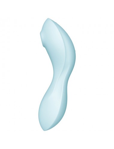 SATISFYER CURVY TRINITY 5 AIR PULSE STIMULATOR & VIBRATOR APP - BLUE