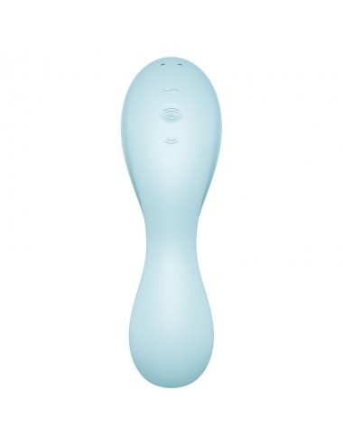 SATISFYER CURVY TRINITY 5 AIR PULSE STIMULATOR & VIBRATOR APP - BLUE