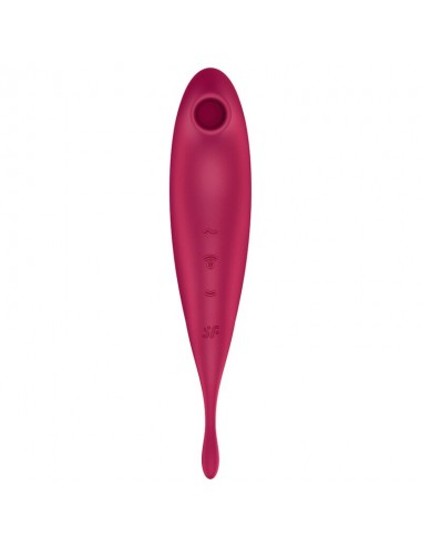 SATISFYER TWIRLING PRO+ AIR PULSE STIMULATOR & VIBRATOR APP - RED