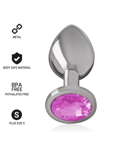 INTENSE - ANALPLUG AUS ALUMINIUMMETALL MIT ROSA GLAS