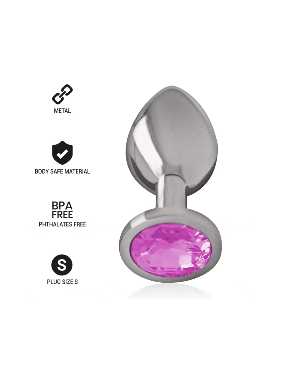 INTENSE - ANALPLUG AUS ALUMINIUMMETALL MIT ROSA GLAS INTENSE - ANALPLUG AUS ALUMINIUMMETALL MIT ROSA GLAS