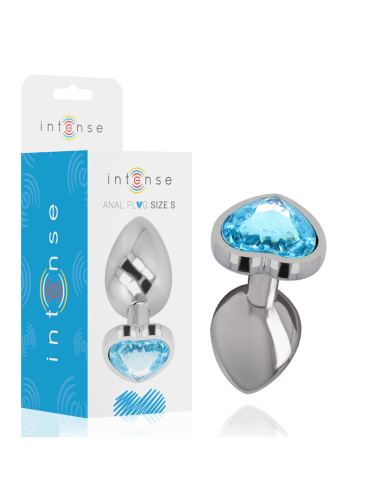 INTENSE - ANALPLUG METALL ALUMINIUM HERZ N BLAU GRÖSSE S