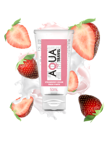 AQUA TRAVEL STRAWBERRY CREME FLAVOUR WASSERBASIS SCHMIERMITTEL - 50 ML