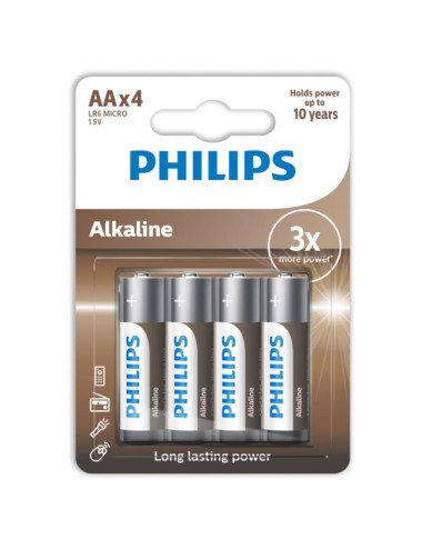 PHILIPS ALKALINE PILA AA LR6 BLISTER*4