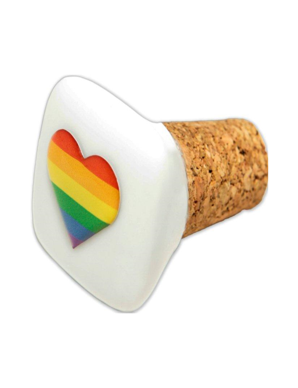PRIDE - SQUARE CORK CERAMIC STOPPER WITH LGBT FLAG