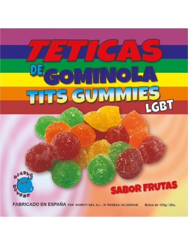 DIABLO GOLOSO - GUMMY BOX MIT SUGAR TITS AROMA FRÜCHTE 6 FARBEN UND AROMEN LGBT MADE IS SPAIN /es/pt/en/fr/it/