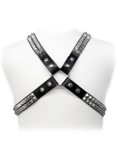 LEDER KÖRPER PYRAMID STUD HARNESS