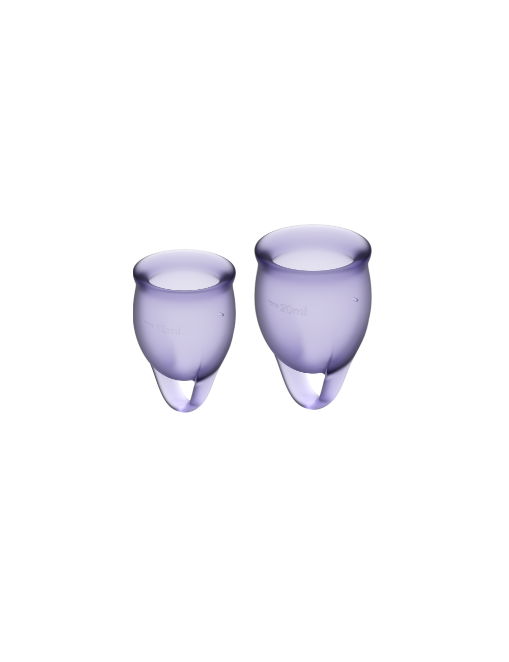 ZUFRIEDENES FÜHLEN SICH VERTRAUEN MENSTRUAL CUP PURPLE 15 + 20ML