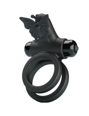 PRETTY LOVE - DOPPELRINGVIBRATOR MIT SCHWARZEM STIMULATOR