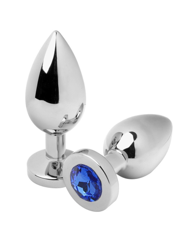 METALHARD ANAL PLUG DIAMOND BLUE MEDIUM 7.62CM